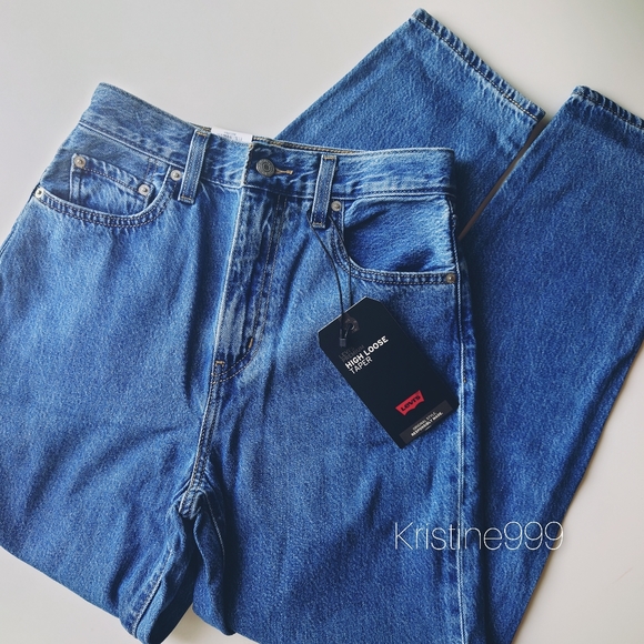 Levi's High Loose Taper Jeans in Hold My Purse Medium Wash NWT Barrel - Picture 9 of 11